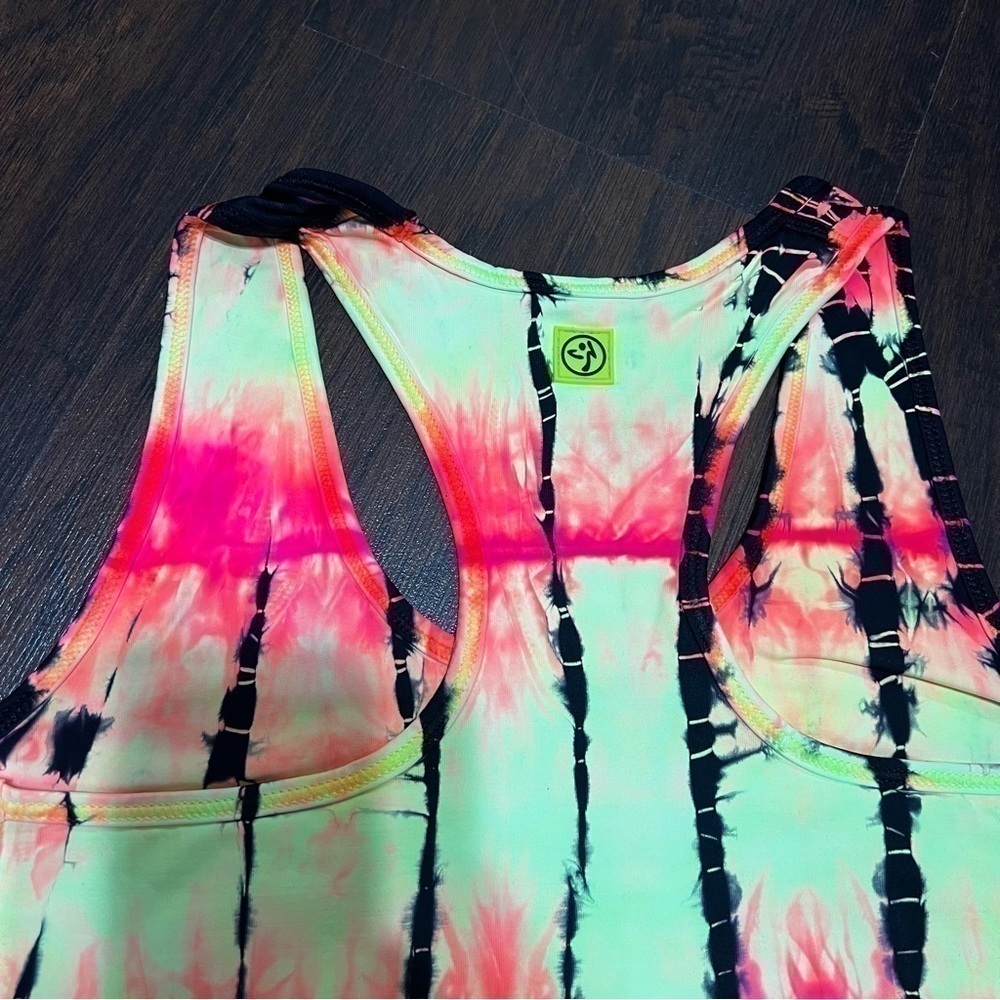 Zumba Tie Dye For Zumba Scoop Bra - Medium Oh Orange NWT - Picture 10 of 12